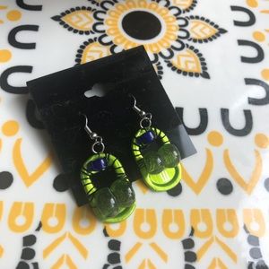 Glass beaded Recycled bottle top earrings